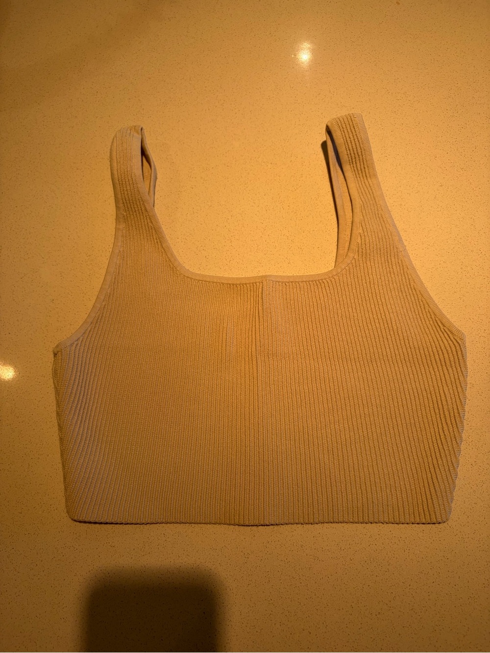 Babaton Ribbed Square-Neck Crop Tank - Cream - Picture 2 of 4